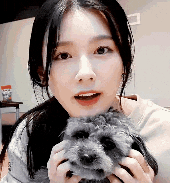 Miyeon and Cute Dog.gif